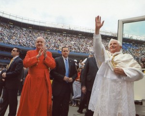 With Pope Benedict XVI at Yankee Stadium in April of 2008