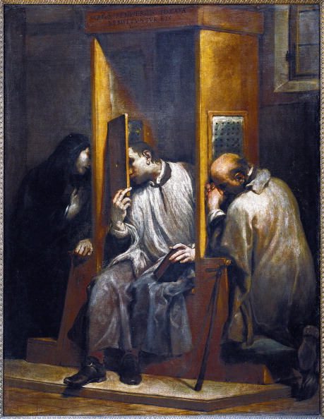 St. John of Nepomuk Hearing the Confession of the Queen of Bohemia by Giuseppe Maria Crespi c. 1740 [Galleria Sabuada, Milan]