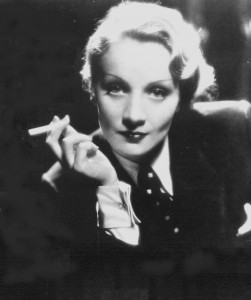 genderf**ker: Welcome at Wesleyan, except for the cigarette (Marlene Dietrich in “Morocco,” 1930)