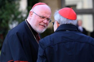 Cdl. Reinhard Marx, chairman of the German Bishops’ Conference, chats with Cdl. Walter Kasper