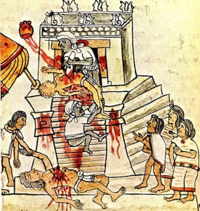 Human sacrifice (the Codex Magliabechiano, c. 1550)