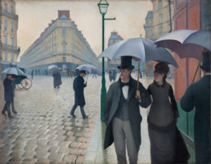 Perspective: Paris Street; Rainy Day by Gustave Caillebotte, 1877 [Art Institute of Chicago]