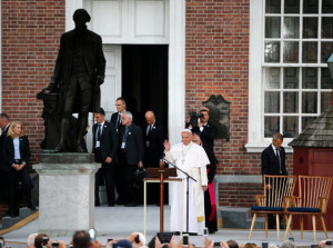 The pope at Independence Hall