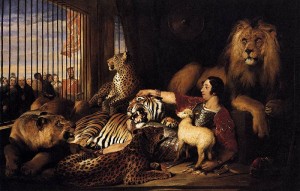 "Isaac van Amburgh with his Animals" by Edwin Henry Landseer, 1839
