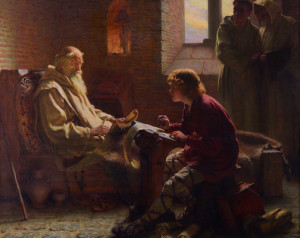 The Venerable Bede (on his deathbed translating John) by James Doyle Penrose, 1902