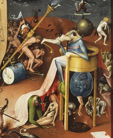 "The Prince of Hell" from The Garden of Earthly Delights by Hieronymus Bosch, c. 1500 [Museo del Prado, Madrid]