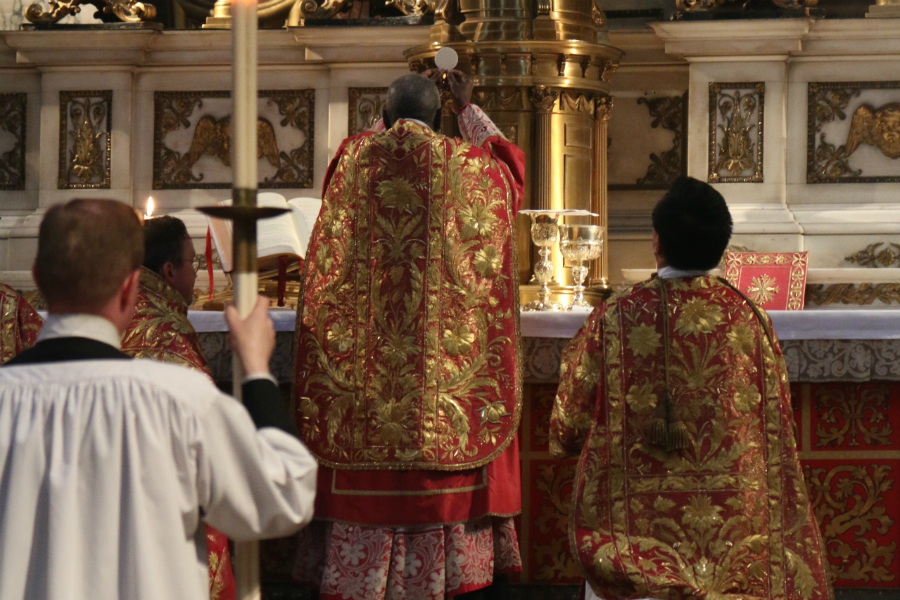 Cardinal Sarah celebrating Mass ad orientem Mass at the London Oratory, July 6, 2016 [Credit: Lawrence OP via Flickr]