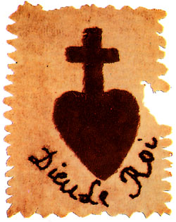 Sacred Heart symbol sewn on the garments of the counterrevolutionaries