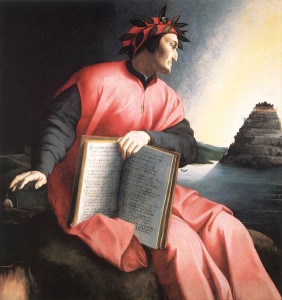 Dante gazes at Mount Purgatory by Agnolo Bronzino, c. 1530 [National Gallery of Art, Washington, D.C.]