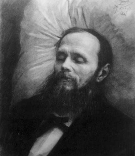 Dostoyevsky on His Bier by Ivan Kramskoi, 1891