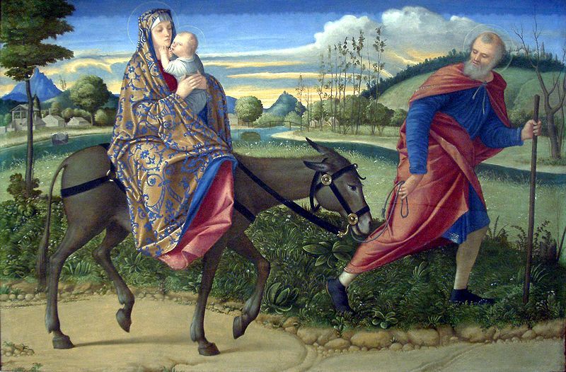 The Flight into Egypt by Vittore Carpaccio, c. 1515 [National Gallery, Washington, DC]