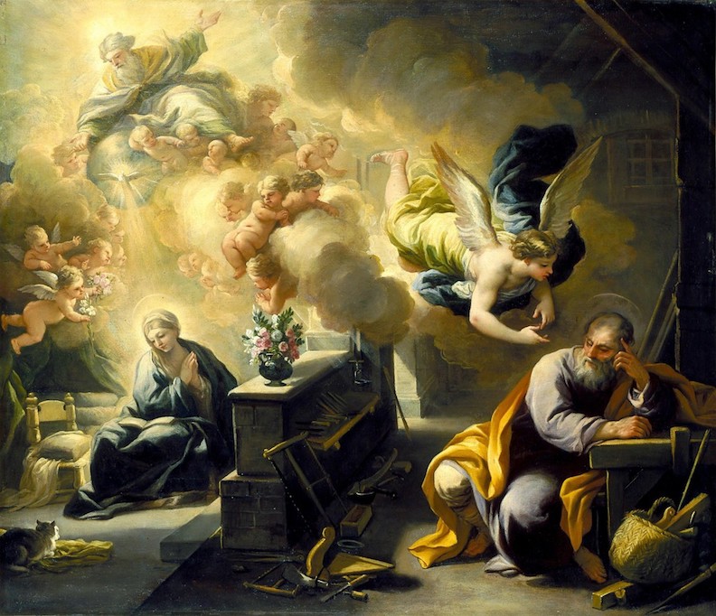 The Dream of St. Joseph by Luca Giordano, c. 1700 [Indianapolis Museum of Art]