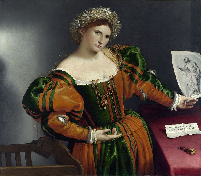 Portrait of a Woman Inspired by Lucretia by Lorenzo Lotto, c. 1533 [National Gallery, London]