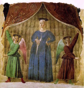Madonna del Parto by Piero della Francesca, c. 1455 [Museo della Madonna del Parto, Monterchi, Italy]