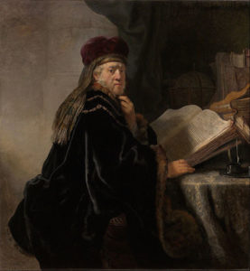 The Scholar in His Study by Rembrandt, 1634 [National Gallery, Prague]