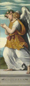 An Adoring Angel by Moretto da Brescia, c. 1540 [National Gallery, London]