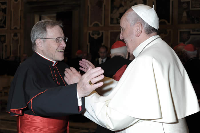 Cardinal Kasper with the pope
