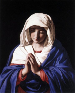 Virgin Mary by Giovanni Battista Salvi, c. 1545 [National Gallery, London]